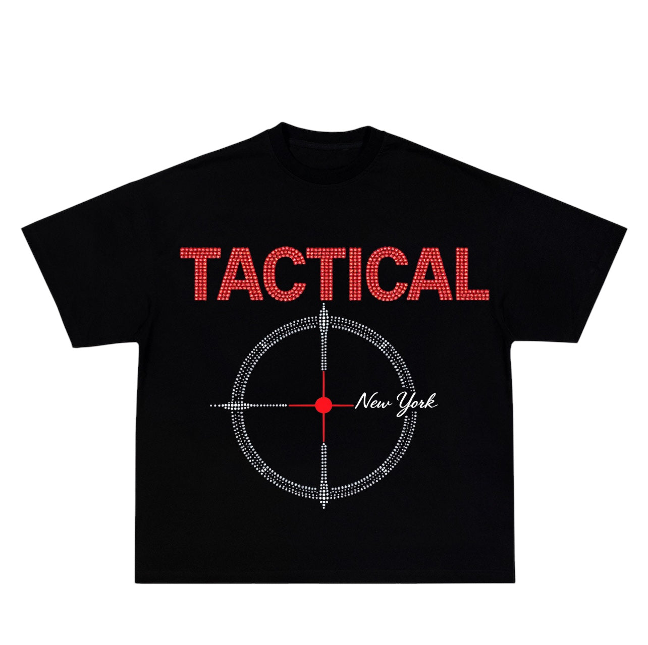 Black “Rhinestone Scope” Tee